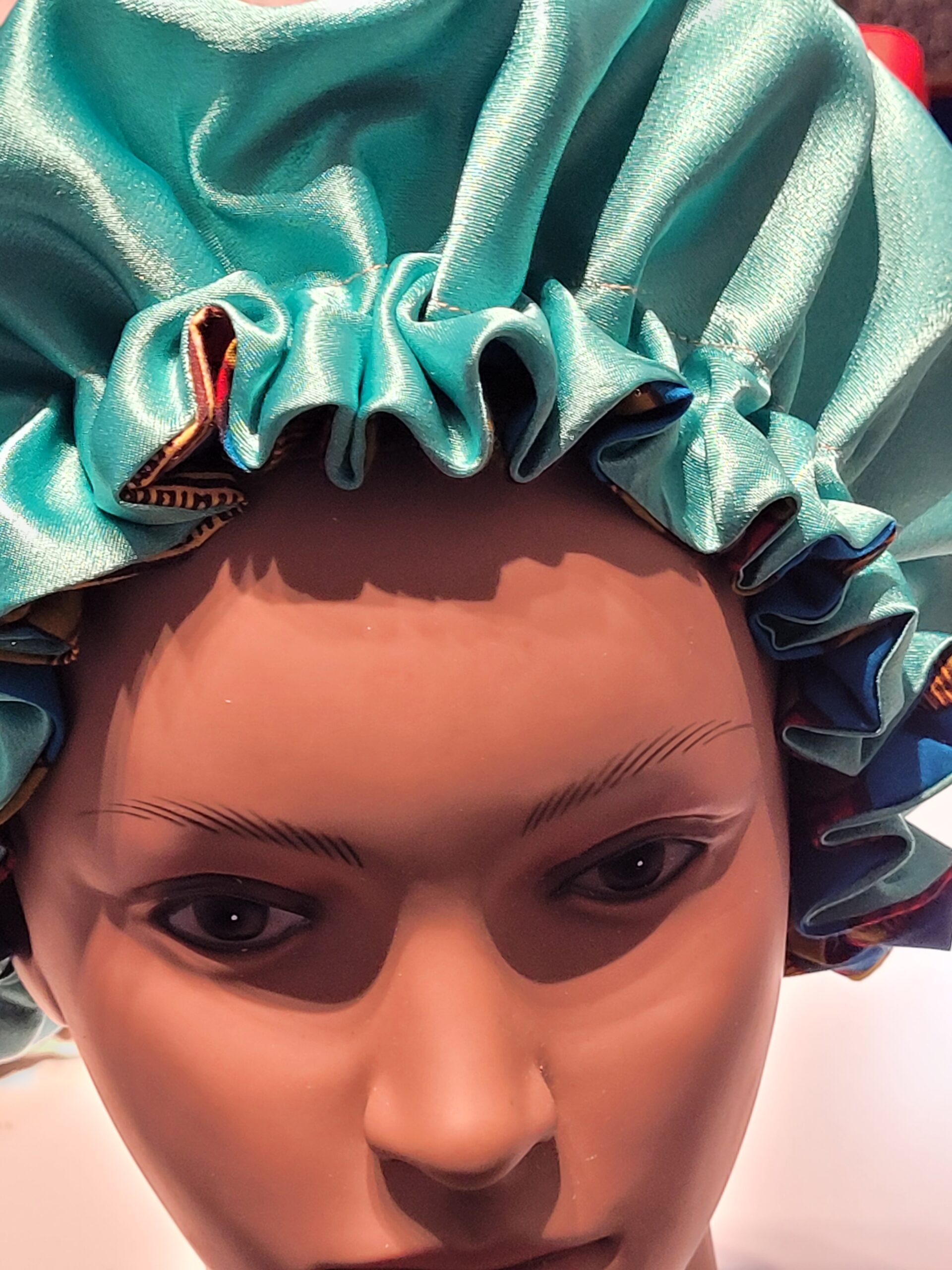 Satin-Lined Cotton Ankara Head Bonnet